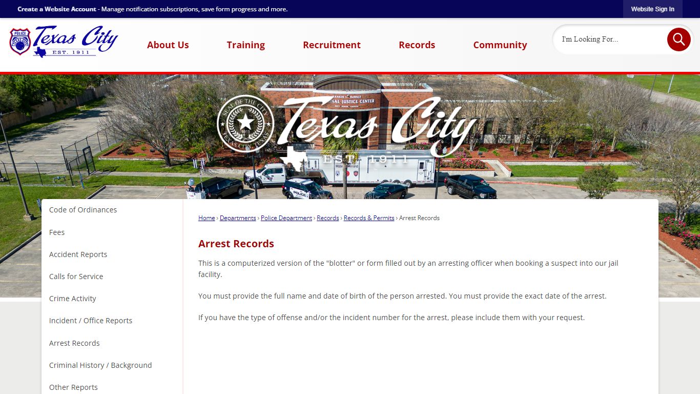 Arrest Records | Texas City, TX