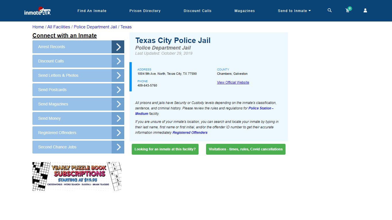 Texas City Police Jail & Inmate Search - Texas City, TX